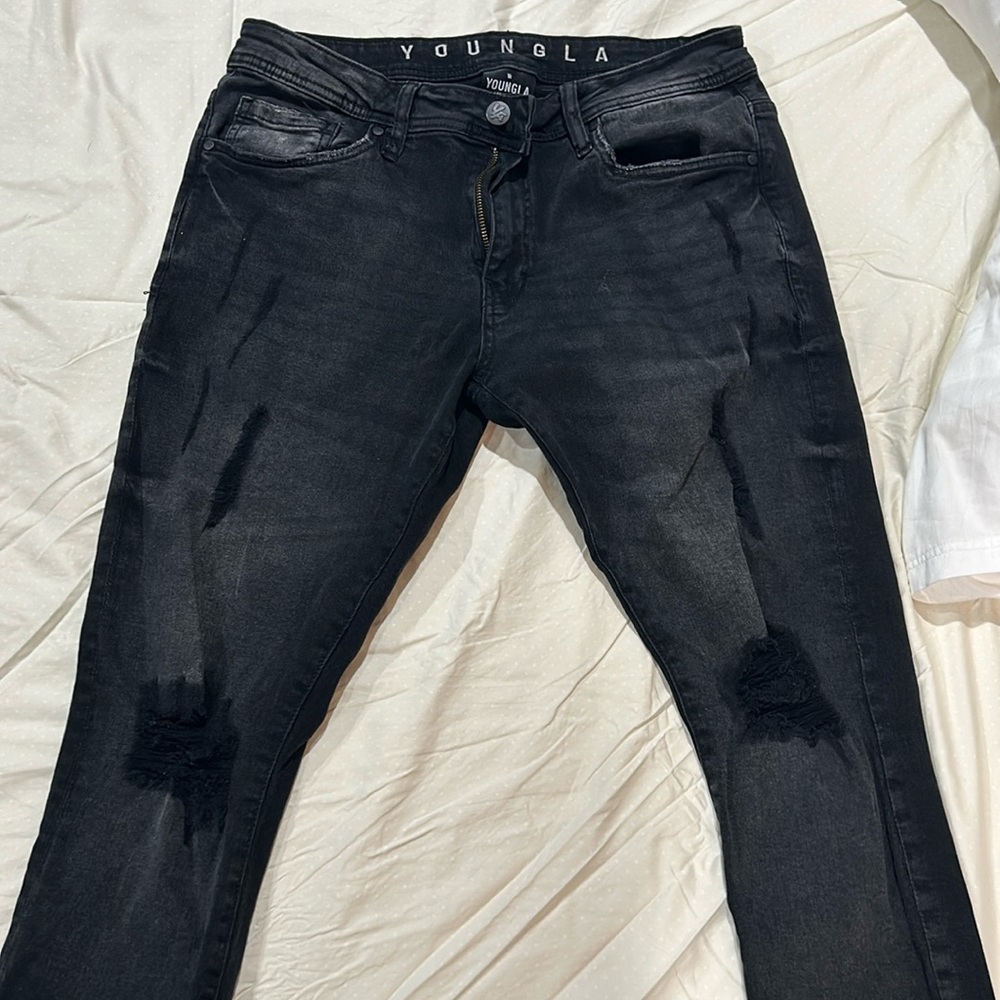 YoungLa Black Washed Skinny Jeans